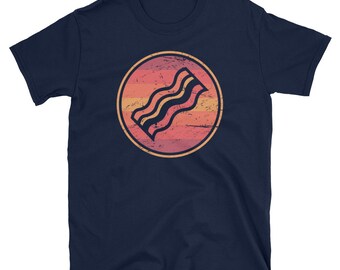 Divertente Keto T-Shirt / Ketosis, Ketones, & Ketogenic Diet Camicia (Unisex) - "Retro Bacon"
