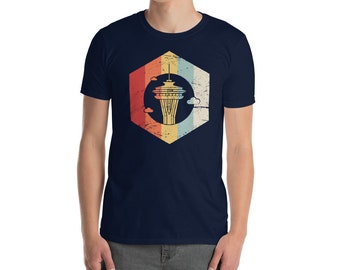 Retro Seattle T-Shirt / Seattle Washington Skyline Gift (Unisex)