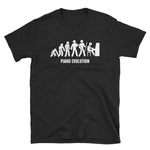 Piano T-Shirt (Unisex) - Piano Player & Pianist Gift Idea / Piano Teacher Shirt - &quot;Evolution&quot;