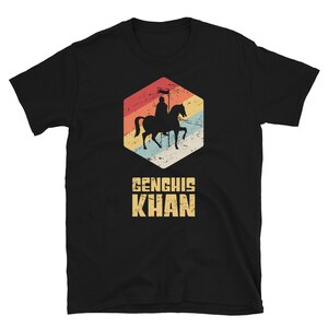 Retro Distressed Genghis Khan T-shirt (Unisex) / Mongoolse Empire World History Gift