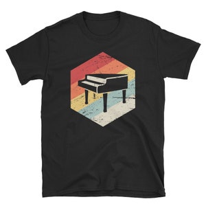 Piano T-Shirt (Unisex) - Piano Player & Pianist Gift Idea / Piano Teacher Shirt - &quot;Retro Vintage Baby Grand&quot;