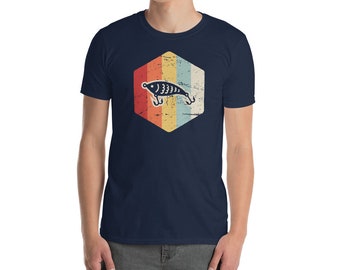Camiseta de pesca retro / regalo de pesca de bajo para papá & abuelo / señuelo de pescado de agua dulce (Unisex)