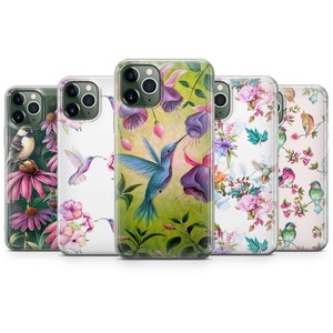 Flor de beija-flor Colibri adequada para iPhone 15 Pro Max, 14 Plus, 13, 12, 11, XR e Samsung S23, S22, A54, A53, Pixel 7, 8