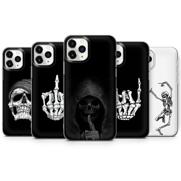 Étui de téléphone Skull Skeleton Bones adapté pour iPhone 15 14, 13, 12, 11, Xr, Xs Galaxy S23, S21Fe, S22 Samsung A14, A54, A53, Pixel 7Pro, 7A, 6A