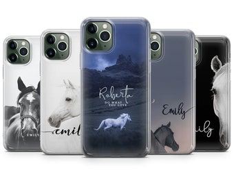 Personalised Horse Phone case fit for iPhone 15 Pro Max, 14 Plus, 13, 12, 11, XR & Samsung S23, S22, A54, A53, Pixel 7, 8