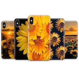 Funda para teléfono Girasol apta para iPhone 15 Pro Max, 14 Plus, 13, 12, 11, XR y Samsung S23, S22, A54, A53, Pixel 7, 8