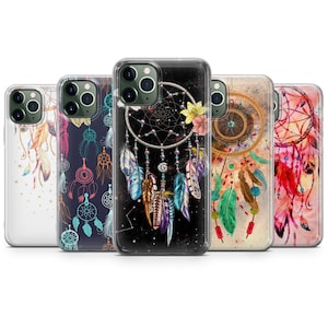 Dream Catcher Phone Case pluma apta para iPhone 15 14, 13, 12, 11, Xr, Xs Galaxy S23, S21Fe, S22 Samsung A14, A54, A53, Pixel 7Pro, 7A, 6A