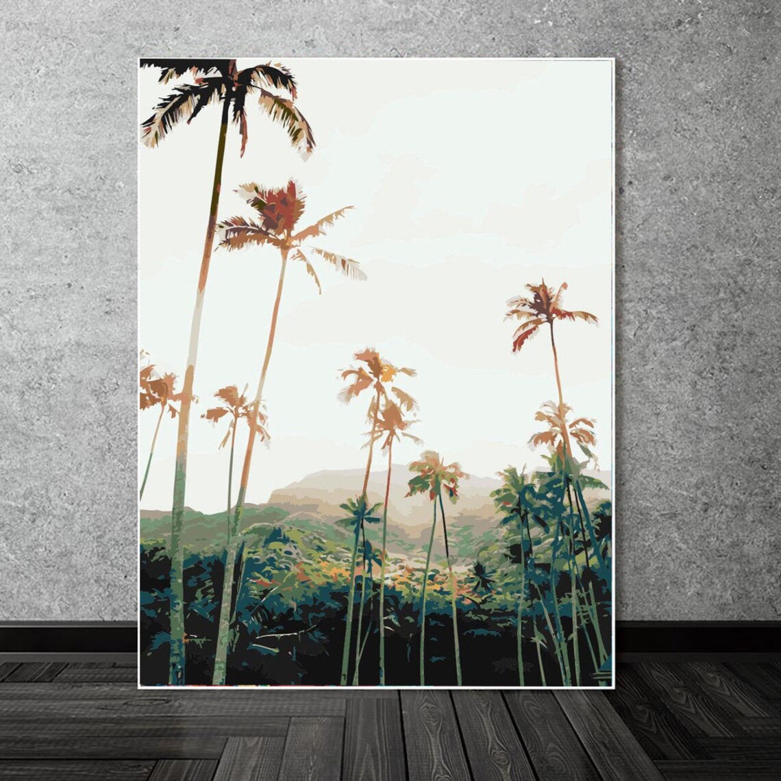 Palm Trees in Oahu Hawaii Paint by Number Kit USA Shipping Etsy