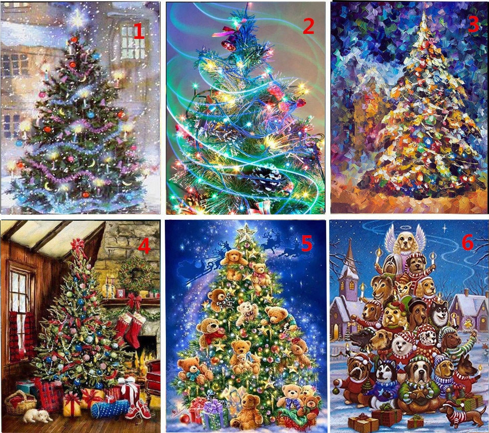5D DIY Diamond Painting Christmas Tree Diamond Embroidery Etsy