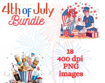 Ultimate 4th of July PNG Bundle of 18 images, July 4th PNG, independence day, patriotic PNG, 4th of July Clipart (400 dpi resolution)