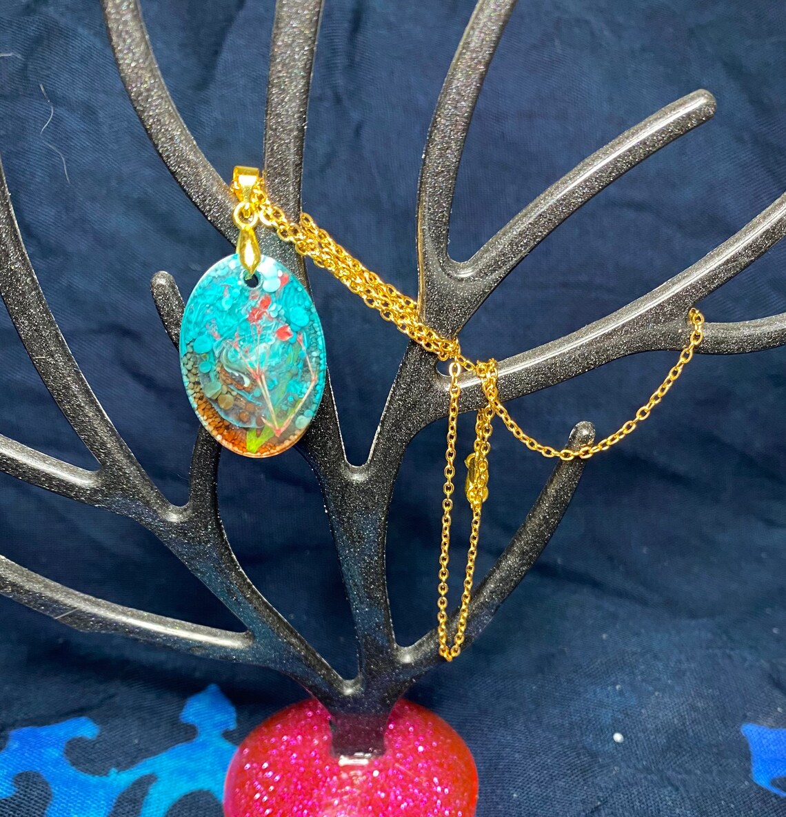 Resin necklace pendant Etsy