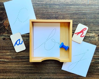 Cursive Alphabet Pin Poking | Montessori Fine Motor Skill | Alphabet Pin Poking | Cursive Pin Poking | Montessori Pin Poke
