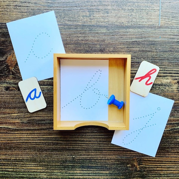 Cursive Alphabet Pin Poking | Montessori Fine Motor Skill | Alphabet Pin Poking | Cursive Pin Poking | Montessori Pin Poke