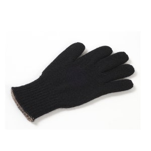 Handschuhe Schwarz 100 % Babyalpaka Bild 2