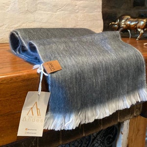 Alpaca wool scarf | Andean scarf | Fashion scarf | Dark Gray