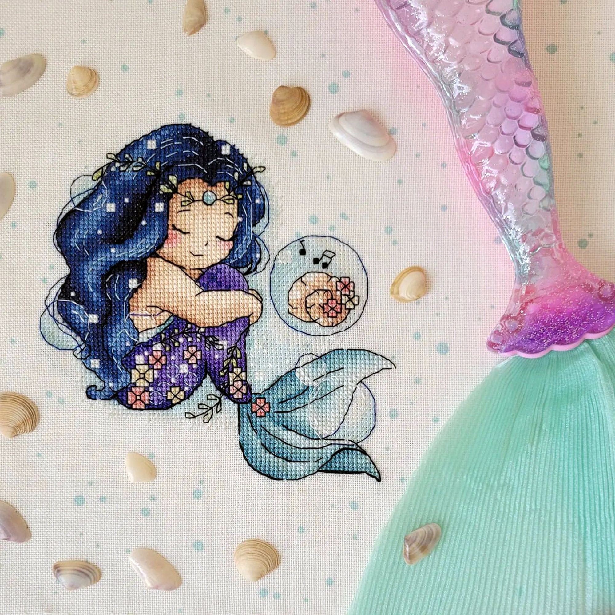 Mermaid Wishes - Hand Stitch Embroidery Transfer Pattern