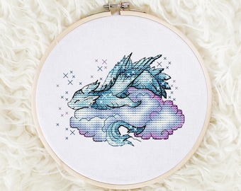 Dragon Cross Stitch Pattern PDF Instant Download Dream Cross Stitch Fantasy Cross Stitch Cute Cross Stitch Modern Cross Stitch Chart Counted