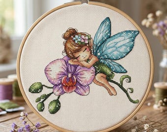 Fairy Cross Cross Stitch Pattern PDF Instant Download Digital File