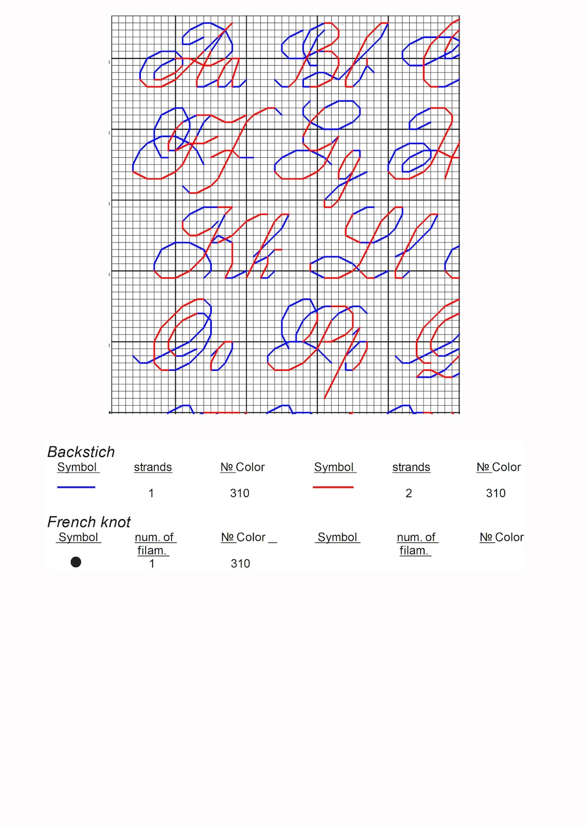 Alphabet Cross Stitch Pattern PDF Calligraphy Font Cross - Etsy