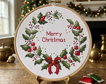 Christmas Tree Cross Stitch Pattern PDF Instant Download Digital File Embroidery