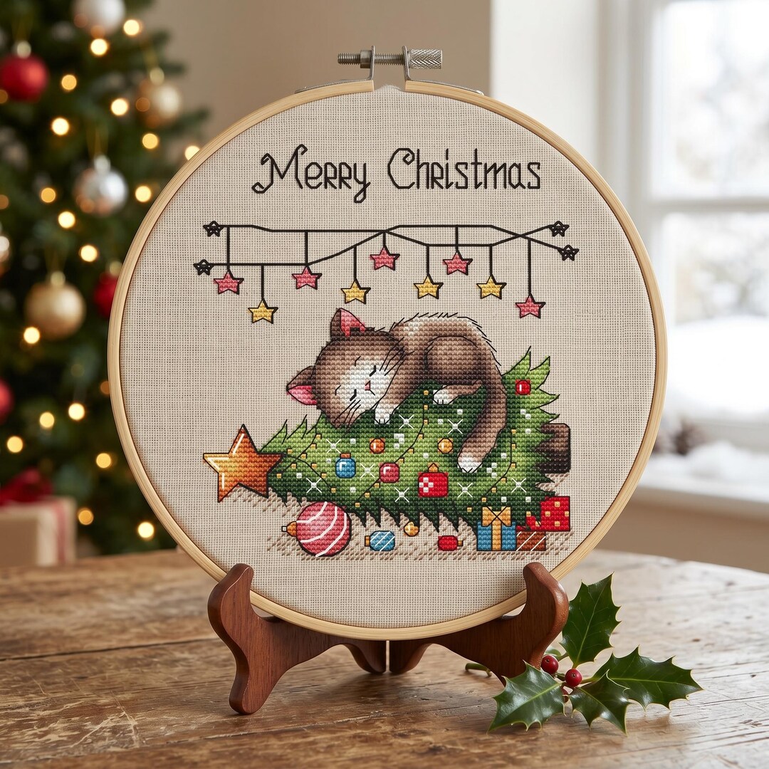 Crossmas Tree Christmas Tree Cross Cross Stitch Pattern PDF Instant Download Digital ...