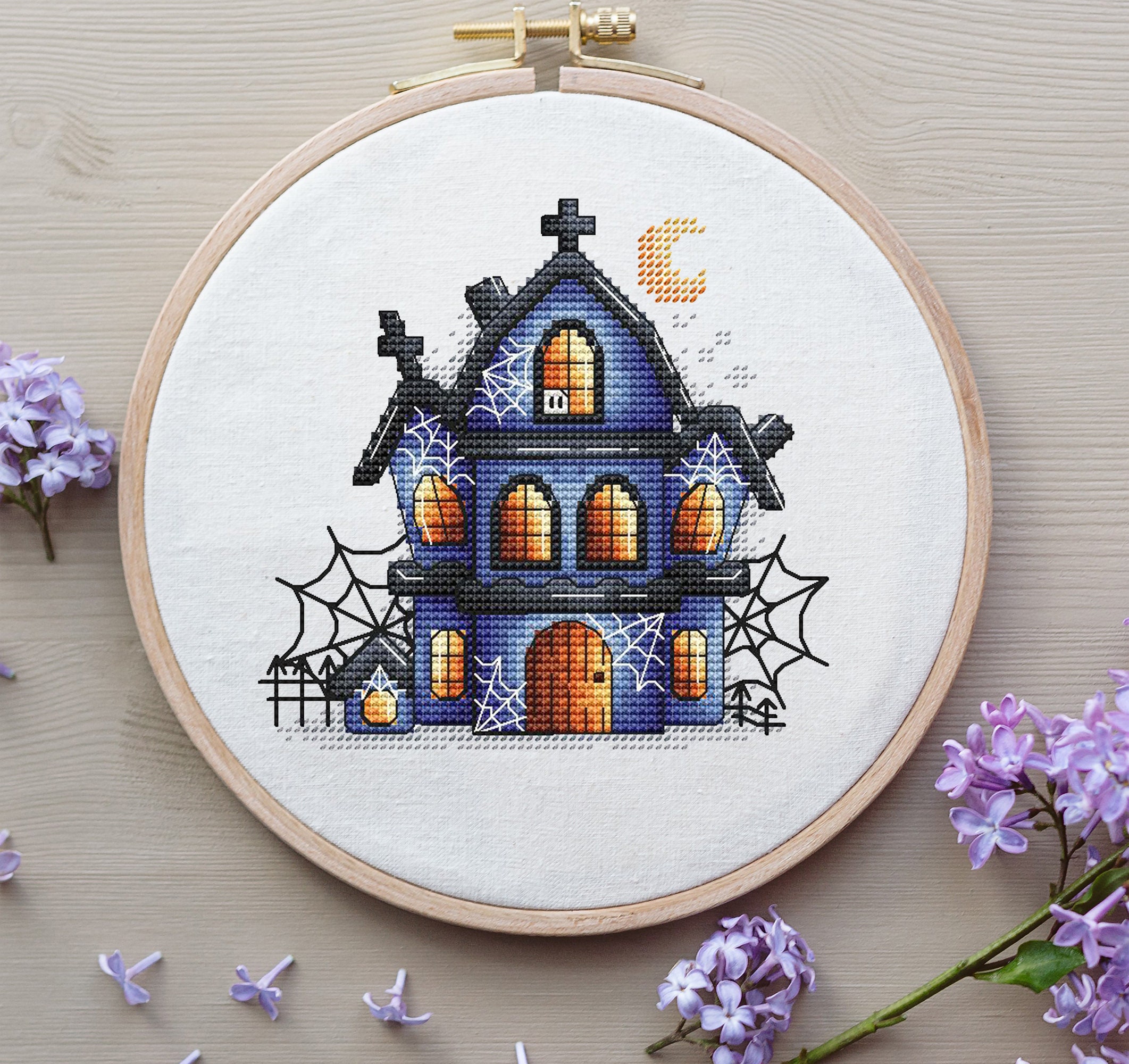 Halloween House Cross Stitch Pattern PDF Instant Download Etsy