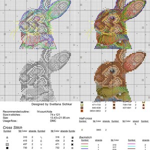 Rabbit Cross Stitch Pattern PDF Instant Download Animal Cross | Etsy ...