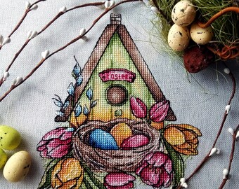 Easter House Cross Stitch Pattern - Etsy