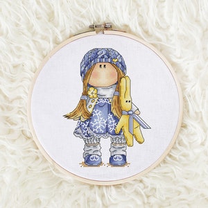 Tilda Cross Stitch Pattern PDF, Doll Cross Stitch, Nursery Counted Cross Stitch, Doll Embroidery, Cute Embroidery Design Digital PDF