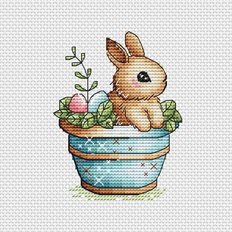 Easter Cross Stitch Pattern PDF Easter Bunnies Cross Stitch Etsy