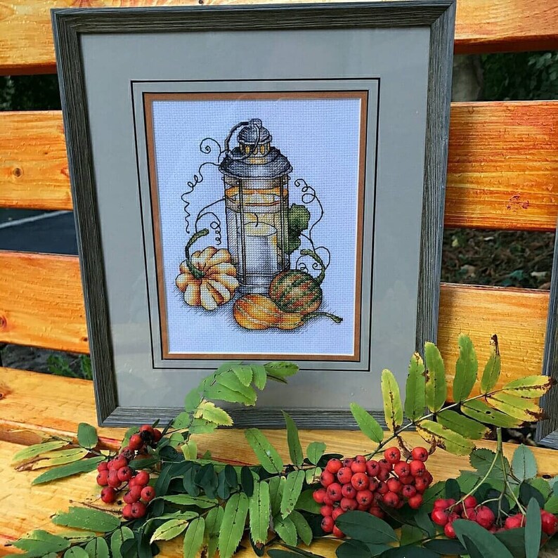 Cross Stitch Pattern Autumn lantern PDF Instant Etsy