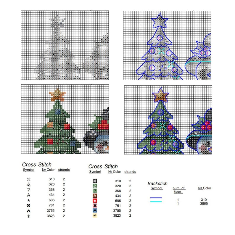 Christmas Tree Cross Stitch Pattern PDF, Christmas Gift Cross Stitch ...