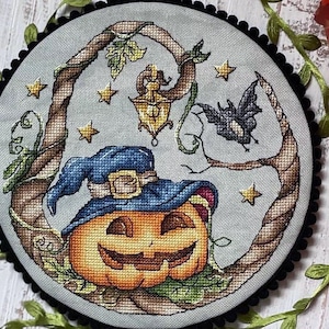 Funny pumpkin Cross stitch pattern PDF, Cute embroidery Decor, Easy cross stitch pattern, Halloween Gift embroidery, Pumpkin pattern PDF