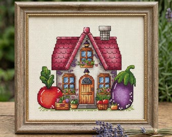 House Cross Cross Stitch Pattern PDF Instant Download Digital File Embroidery