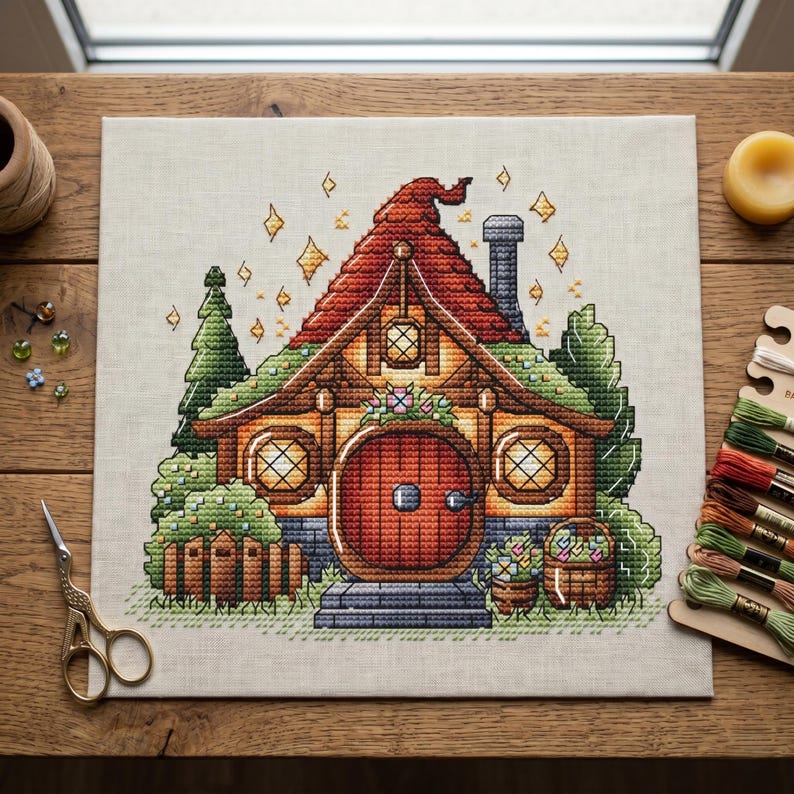 Magic House Cross Stitch Pattern, Fairytale Embroidery (PDF) - Etsy