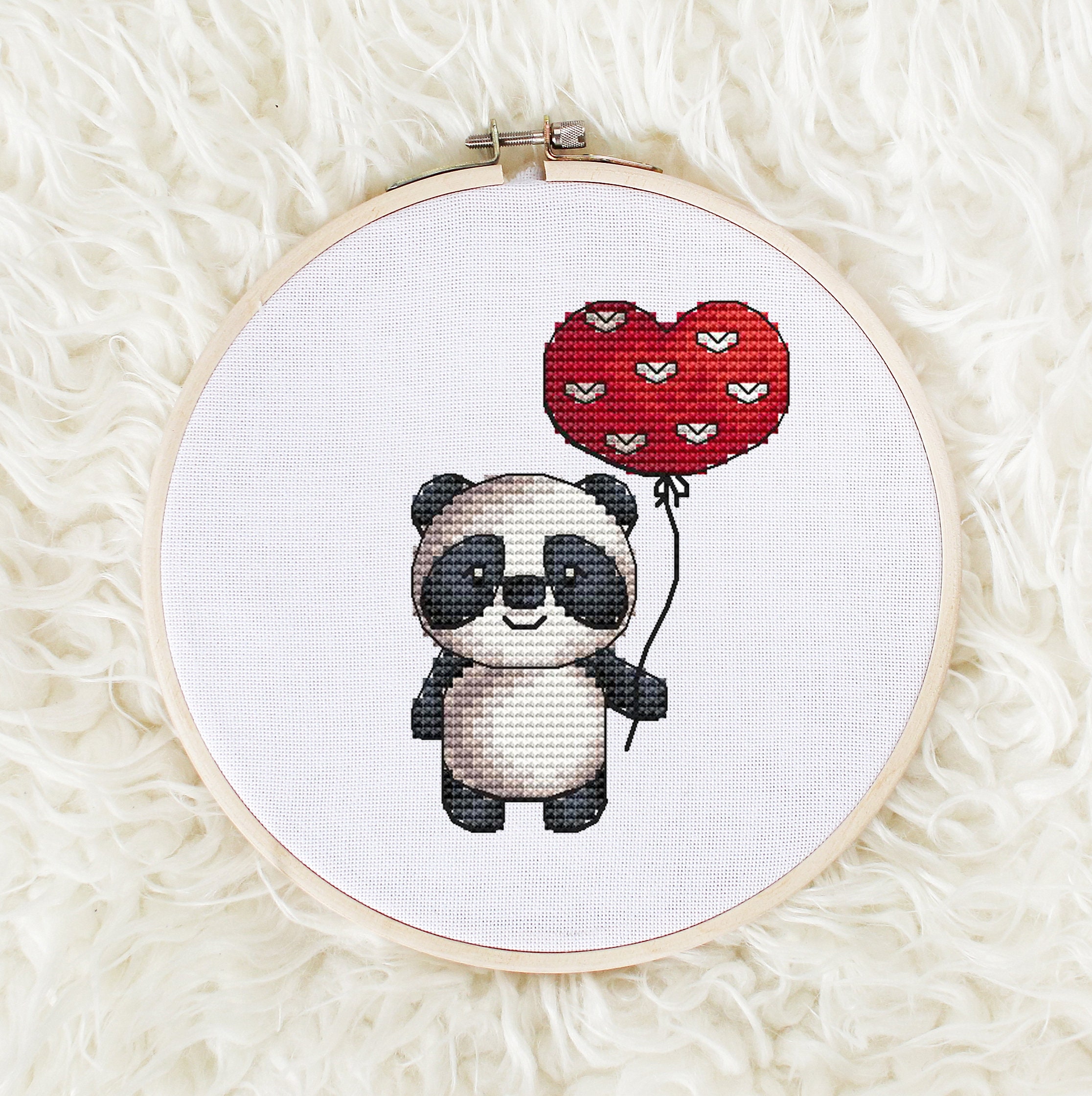 Panda Cross Stitch Pattern PDF Instant Download Animal image