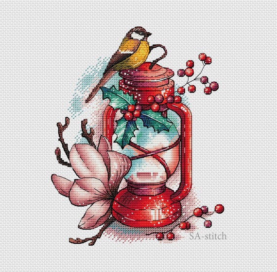 Lantern Cross Stitch Pattern PDF Instant Download Halloween Etsy