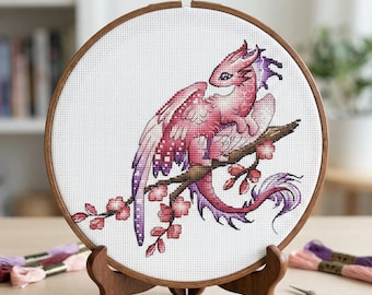 Drachen Kreuzstich Muster PDF Instant Download Digitale Datei Stickerei