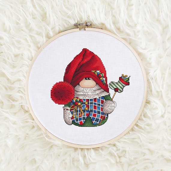 Gnome Cross Stitch Pattern PDF, Christmas Counted Cross Stitch, Nursery  Embroidery, Funny Home Gift, Cute Embroidery Design Digital PDF File 