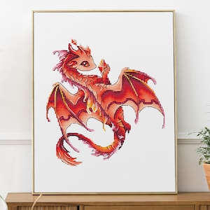 Dragon Cross Stitch Pattern PDF Instant Download Dream Cross Stitch Fantasy Cross Stitch Cute Cross Stitch Modern Cross Stitch Chart Counted