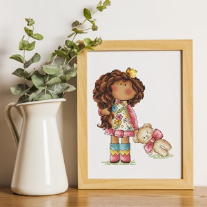 Tilda Cross Stitch Pattern PDF, Princess cross stitch, Nursery Counted Cross Stitch, Doll Embroidery, Cute Embroidery Design Digital PDF