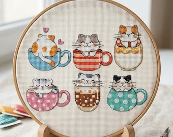 Cats Cross Cross Stitch Pattern PDF Instant Download Digital File Embroidery
