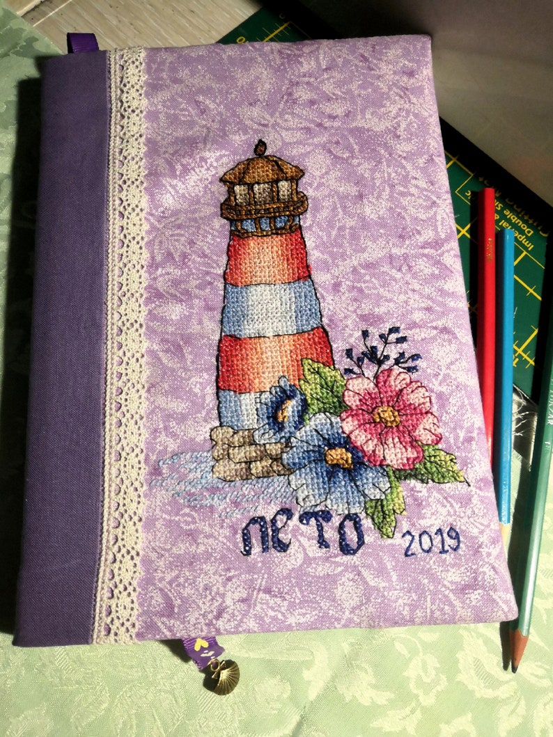 Cross Stitch Pattern lighthouse With Flowers PDF | Etsy