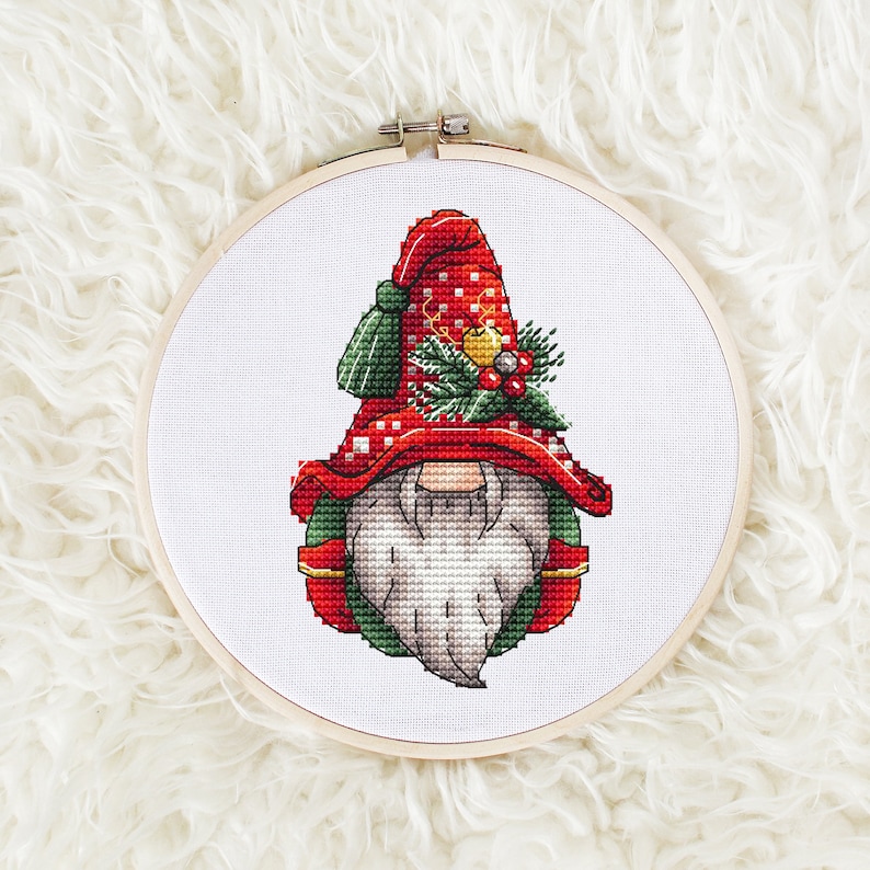 Gnome Cross Stitch Pattern PDF Christmas Counted Cross Etsy