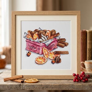 Cookies Box Cross Stitch Pattern, Winter Embroidery Design (PDF Pattern)