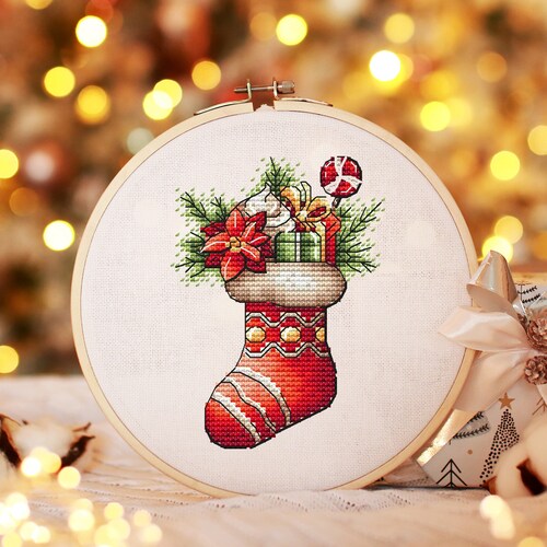 Christmas Cross Stitch Pattern PDF Winter House Counted Cross Etsy