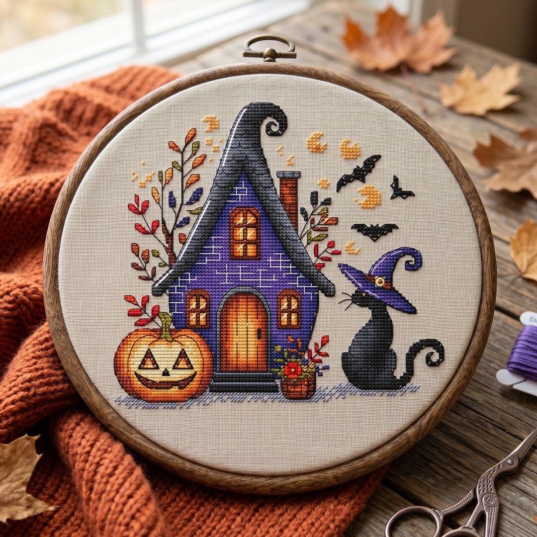 Halloween Cross Cross Stitch Pattern PDF Instant Download Digital File ...
