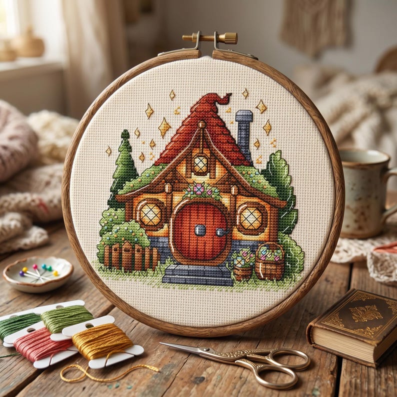 Magic House Cross Stitch Pattern, Fairytale Embroidery (PDF) - Etsy
