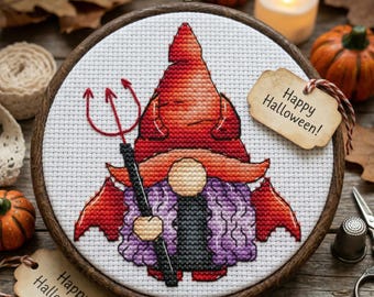 Gnomes Cross Cross Stitch Pattern PDF Instant Download Digital File Embroidery