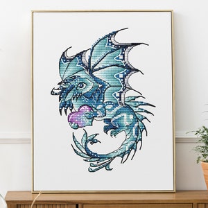 Dragon Cross Stitch Pattern PDF Instant Download Dream Cross Stitch Fantasy Cross Stitch Cute Cross Stitch Modern Cross Stitch Chart Counted